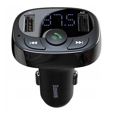Modulator FM auto Bluetooth Baseus T-Typed S-09A, 3.4A, CCTM-01, Negru