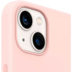 Husa iPhone 13 mini, Originala Apple, Silicone Case with MagSafe, Chalk Pink
