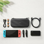Husa Nintendo Switch Ugreen, spatii depozitare, holder metalic, negru