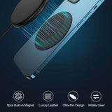Placuta metalica Techsuit MP01, compatibila iPhone Magsafe, piele ecologica, negru
