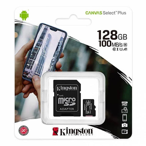 Card de memorie MicroSD Kingston Canvas Select Plus, 128GB, 100MB/s, cu adaptor