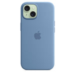 Husa iPhone 15, Originala Apple, Silicone Case with MagSafe, Winter Blue