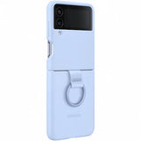 Husa Galaxy Z Flip4, Originala Samsung, Silicone Cover with Ring, Arctic Blue