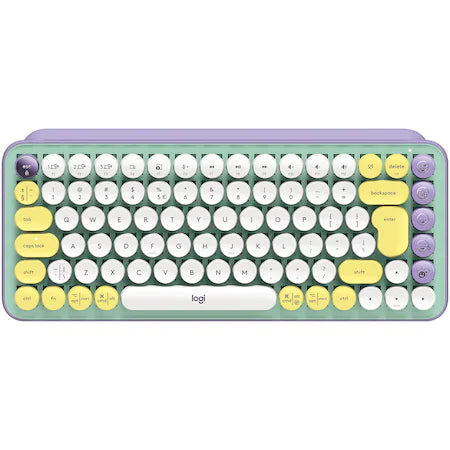 Tastatura mecanica Originala Logitech, Pop Keys Daydream, Wireless, Alb/Galben