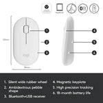 Mouse wireless Original Logitech, Pebble M350, Alb