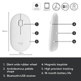 Mouse wireless Original Logitech, Pebble M350, Alb