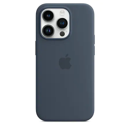 Husa iPhone 14 Pro, Originala Apple, Silicone Case with MagSafe, Storm Blue