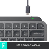 Tastatura Originala Logitech MX Keys Mini, iluminata, Wireless, layout US INTL, Negru