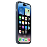 Husa iPhone 14 Pro, Originala Apple, Silicone Case with MagSafe, Storm Blue