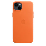 Husa iPhone 14+ (Plus), Originala Apple, Leather Case with MagSafe, Orange