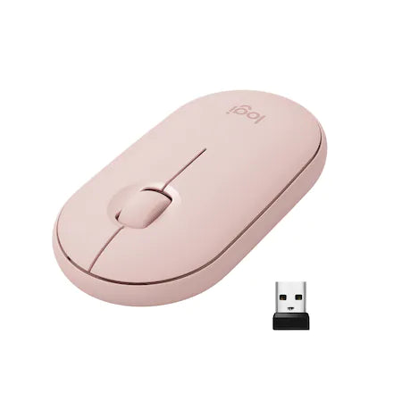 Mouse wireless Original Logitech, Pebble M350, Roz