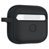 Husa Apple AirPods 3, Spigen Silicone Fit, holder metalic, negru