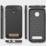 Husa Motorola Moto Z2 Play, silicon TPU carbon, neagra