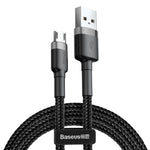 Cablu de date Micro-USB Baseus, 1.5A, 2m, CAMKLF-CG1, Negru/Gri