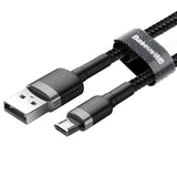 Cablu de date Micro-USB Baseus, 1.5A, 2m, CAMKLF-CG1, Negru/Gri