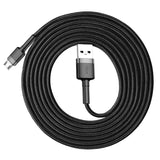 Cablu de date Micro-USB Baseus, 1.5A, 2m, CAMKLF-CG1, Negru/Gri