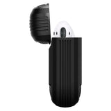 Husa Apple AirPods 1 / 2 cu holder metalic Spigen Rugged Armor, negru