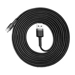 Cablu de date Type-C Baseus Cafule 3M Lungime Cu Invelis Textil - CATKLF-UG1, Black/Gray