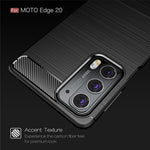 Husa Motorola Moto Edge 20, Techsuit Carbon Silicone, Negru