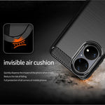 Husa Huawei P50 Pro, Techsuit Carbon Silicone, Negru
