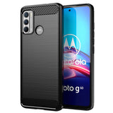 Husa Motorola Moto G60, Techsuit Carbon Silicone, Negru
