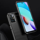 Husa Xiaomi Redmi 10, Techsuit Carbon Silicone, Negru