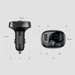 Modulator FM auto Bluetooth Baseus T-Typed S-09A, 3.4A, CCTM-01, Negru