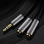 Cablu audio Ugreen, adaptor Splitter, Jack 3,5 mm, 20 cm, argintiu, 10532