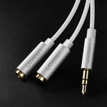 Cablu audio Ugreen, adaptor Splitter, Jack 3,5 mm, 20 cm, argintiu, 10532