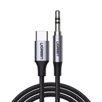 Cablu audio Ugreen AV143, adaptor auxiliar Type-C la Jack 3,5mm, 1m, cenusiu