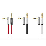 Cablu audio Ugreen Angled 90°, mini jack plat 3.5mm, 2m, argintiu