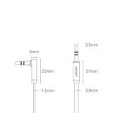 Cablu audio Ugreen Angled 90°, mini jack plat 3.5mm, 2m, argintiu