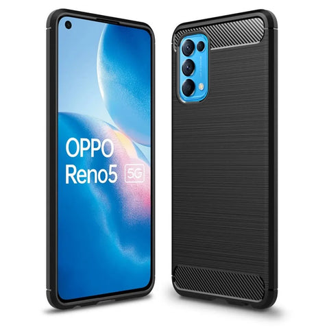 Husa OPPO Reno 6 Pro, Forcell Carbon Silicone, Negru