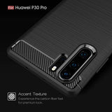 Husa Huawei P30 Pro, Techsuit Carbon Silicone, Negru