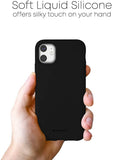 Husa iPhone 11 (6.1"), Goospery Silicone, interior microfibra alcantara, negru