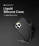 Husa iPhone 13 Pro, Goospery Silicone, interior microfibra, negru