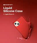Husa iPhone 13, Goospery Silicone, interior microfibra, rosu