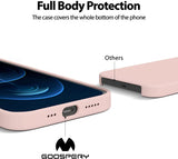 Husa iPhone 12 Pro, iPhone 12 (6.1"), Goospery Silicone, interior microfibra alcantara, Roz