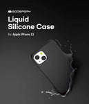 Husa iPhone 13, Goospery Silicone, interior microfibra, Negru