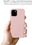 Husa iPhone 11 Pro Max (6.5"), Goospery Silicone, interior microfibra alcantara, roz pal