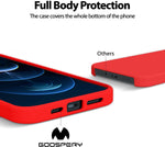 Husa iPhone 12 Pro Max (6.7"), Goospery Silicone, interior microfibra alcantara, rosu