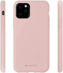 Husa iPhone 11 Pro (5.8"), Goospery Silicone, interior microfibra alcantara, roz pal