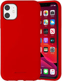 Husa iPhone 11 (6.1"), Goospery Silicone, interior microfibra alcantara, rosu
