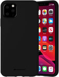 Husa iPhone 11 Pro Max (6.5"), Goospery Silicone, interior microfibra alcantara, negru