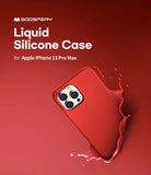 Husa iPhone 13 Pro Max, Goospery Silicone, interior microfibra, rosu