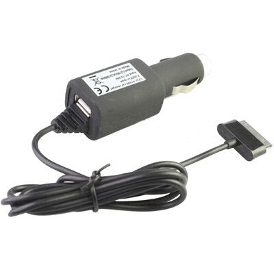 Incarcator auto 2 in 1, mufa USB si cablu cu mufa P1000 / iPhone 3, 3GS, 4, 4S (30 pini), negru