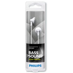 Casti Audio In Ear Originale Philips, SHE2001/10 Bass Sound, Mufa Jack 3.5 mm, Alb/Argintiu