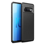 Husa Samsung Galaxy S10, silicon TPU, fibra carbon, neagra