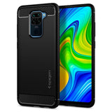 Husa Xiaomi Redmi Note 9, Spigen Rugged Armor, Negru