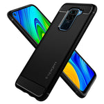 Husa Xiaomi Redmi Note 9, Spigen Rugged Armor, Negru